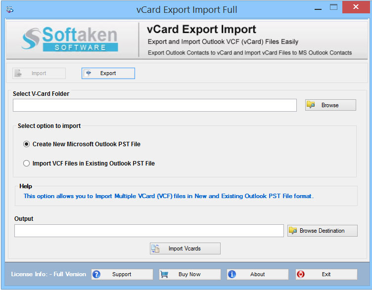 vcf export import