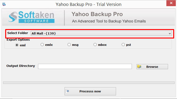 select yahoo data backup pro tool
